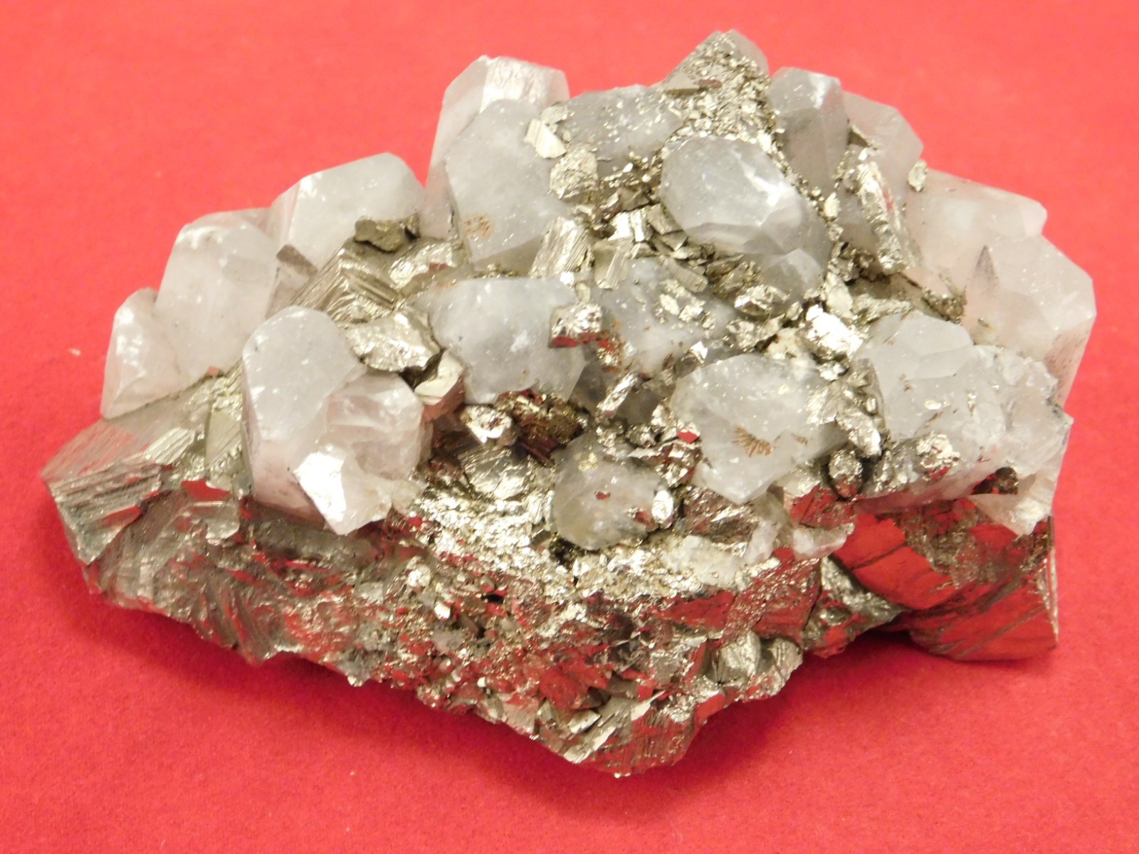 Larger! FLUORESCENT Calcite CRYSTAL Cluster with PYRITE Peru 376gr
