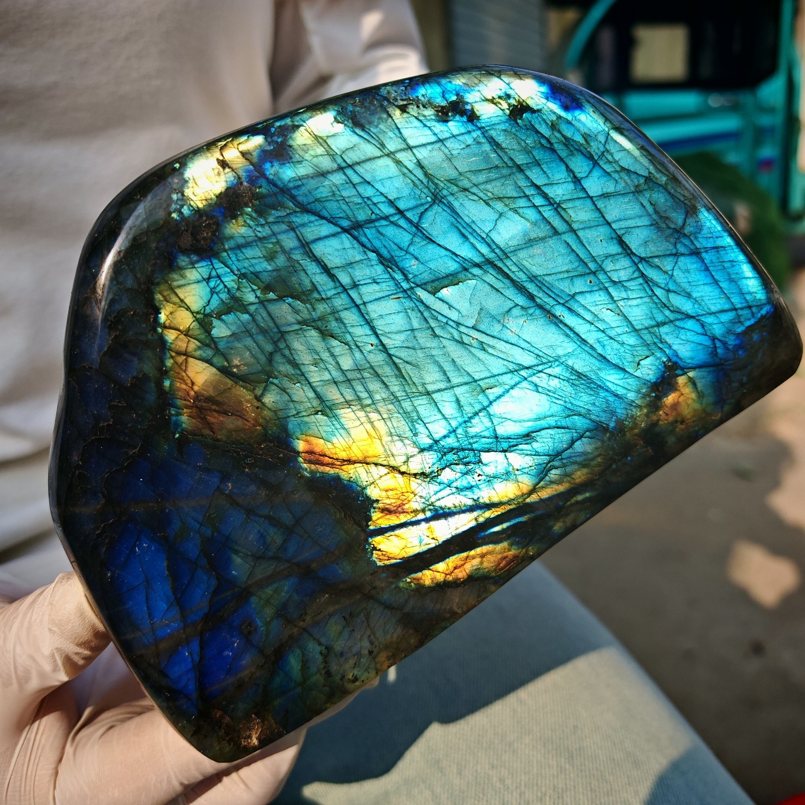 4.73LB Natural crystal Labradorite Mineral Quartz Mineral Reiki healing