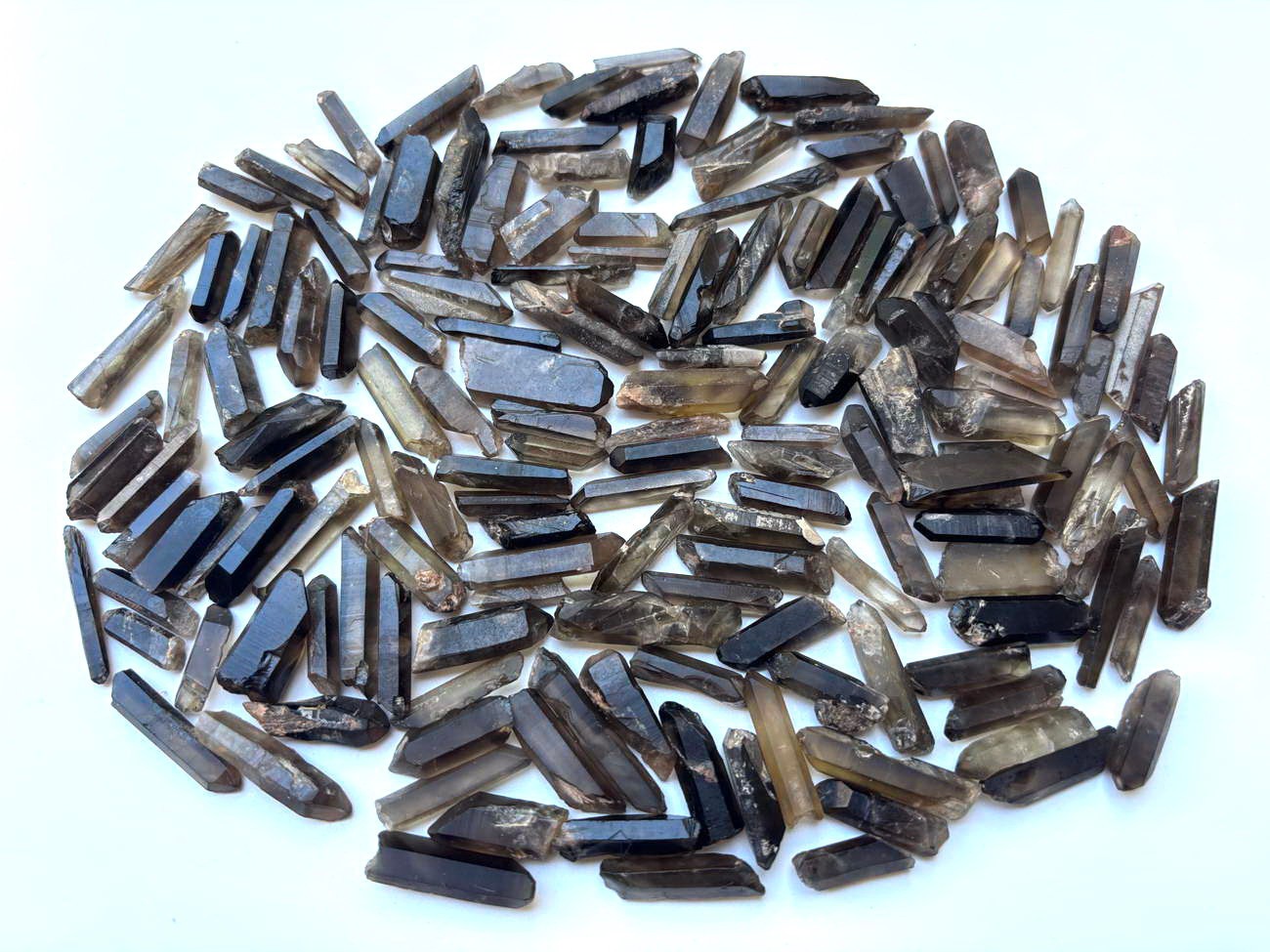150pcs+ Tiny Matchstick Jewelry 1/2 lb Lemurian Smoky Quartz Crystal Point Wands