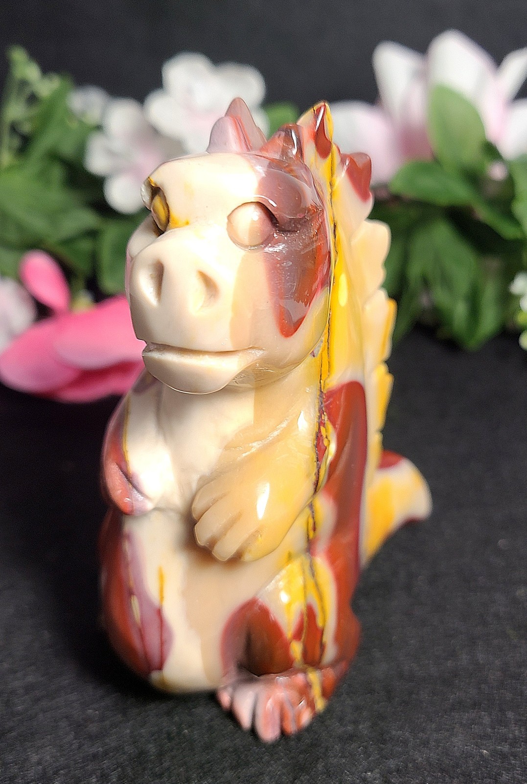 Rare Large 4″ 345g Mookaite Dragon Dinosaur Godzilla Crystal Stone Statue