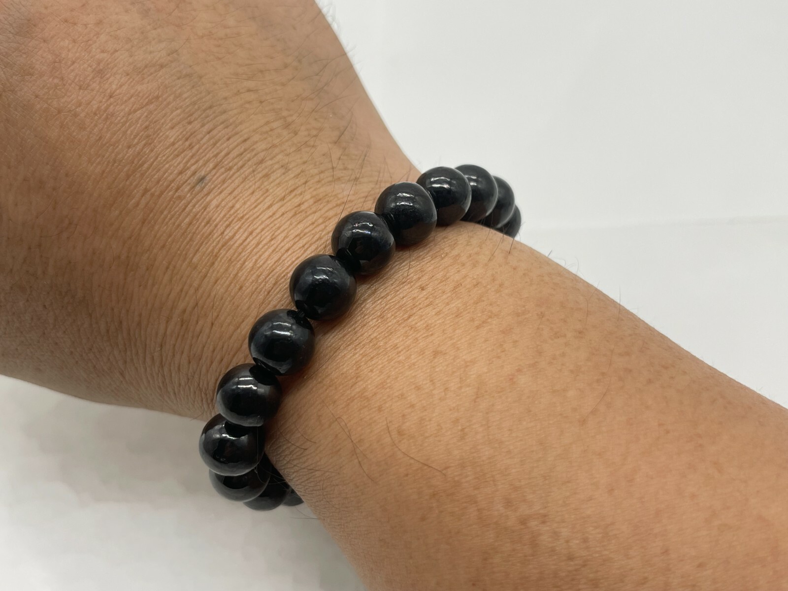10mm Shungite Bracelet, Genuine Shungite Gemstone Beads,Radiation EMF Protection