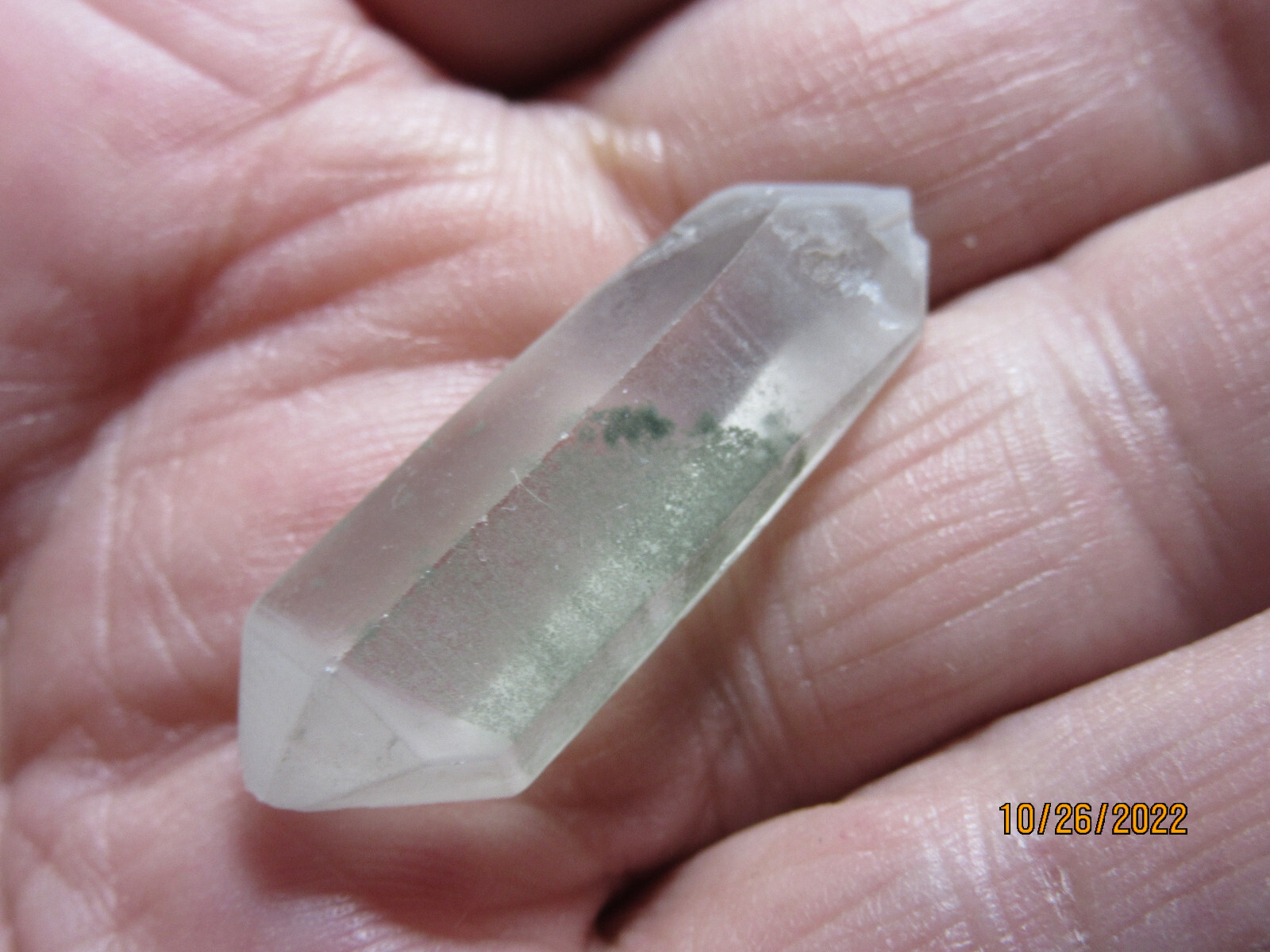 Chlorite DBL Term. Quartz Crystal Healer 1 3/8 Inch Collectible Reiki CDTQC-1