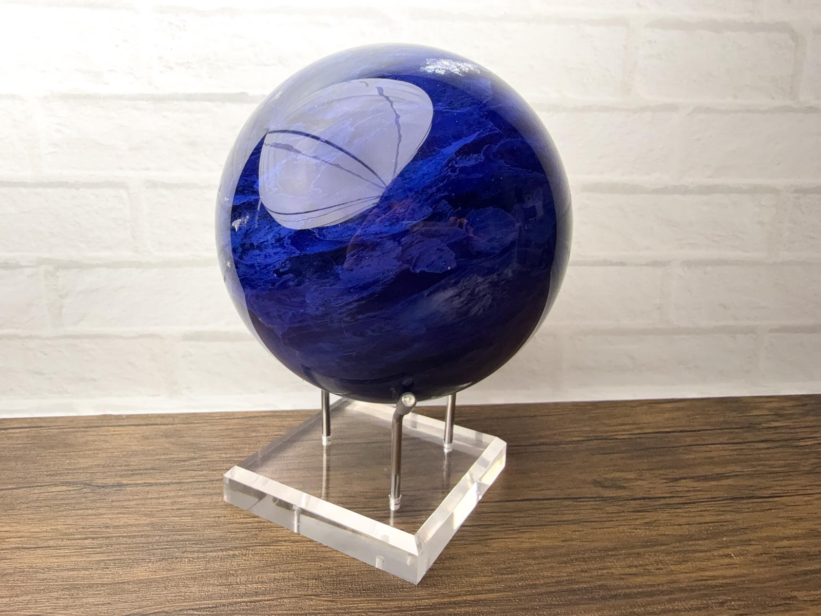 Blue Smelted Quartz Sphere | Polished Decorative Sphere #90