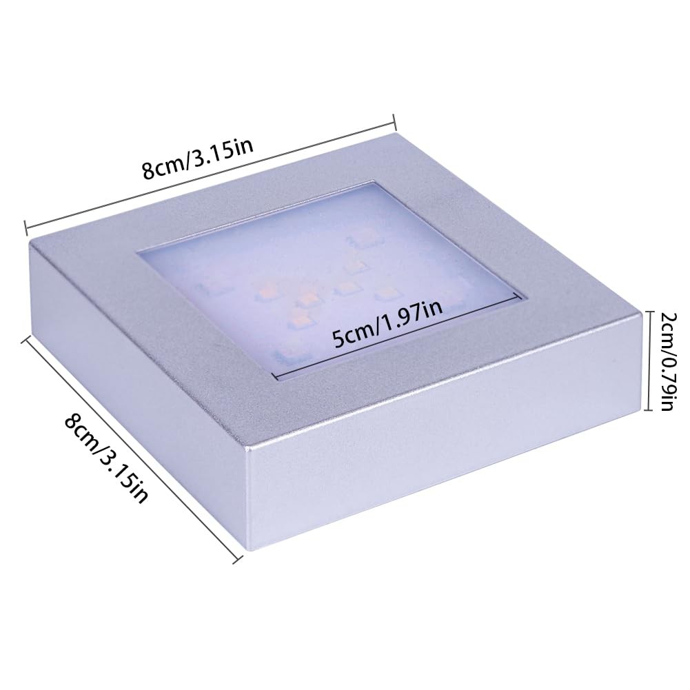 LED Multimodal Multicolor Light Stand Base Silver – Square Display Base for 3…