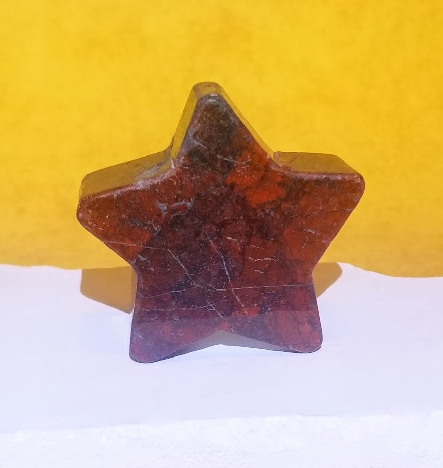 Red Jasper Handcarved/Handmade Polished Metaphysical Star Stone/Gemstone Carving