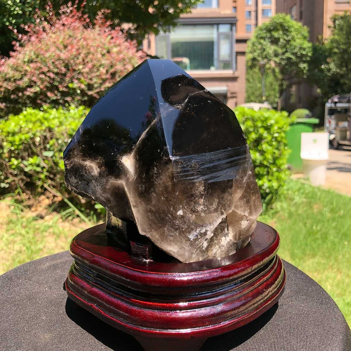 2410g Natural tea crystal specimen + pedestal MH1758