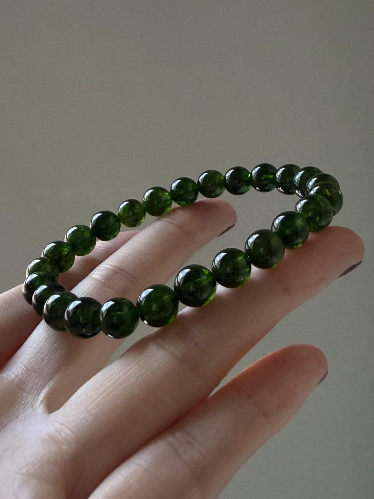 Transparent Chrome Diopside Deep Emerald Green Natural Gemstone Bracelet