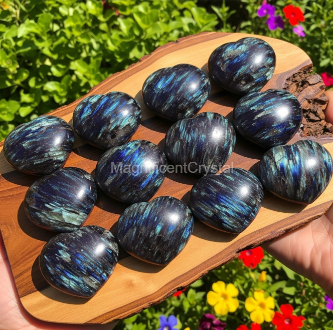 2025NEW 1pc Arfvedsonite Hearts Large Stone Quartz Healing Reiki Gift Home Decor