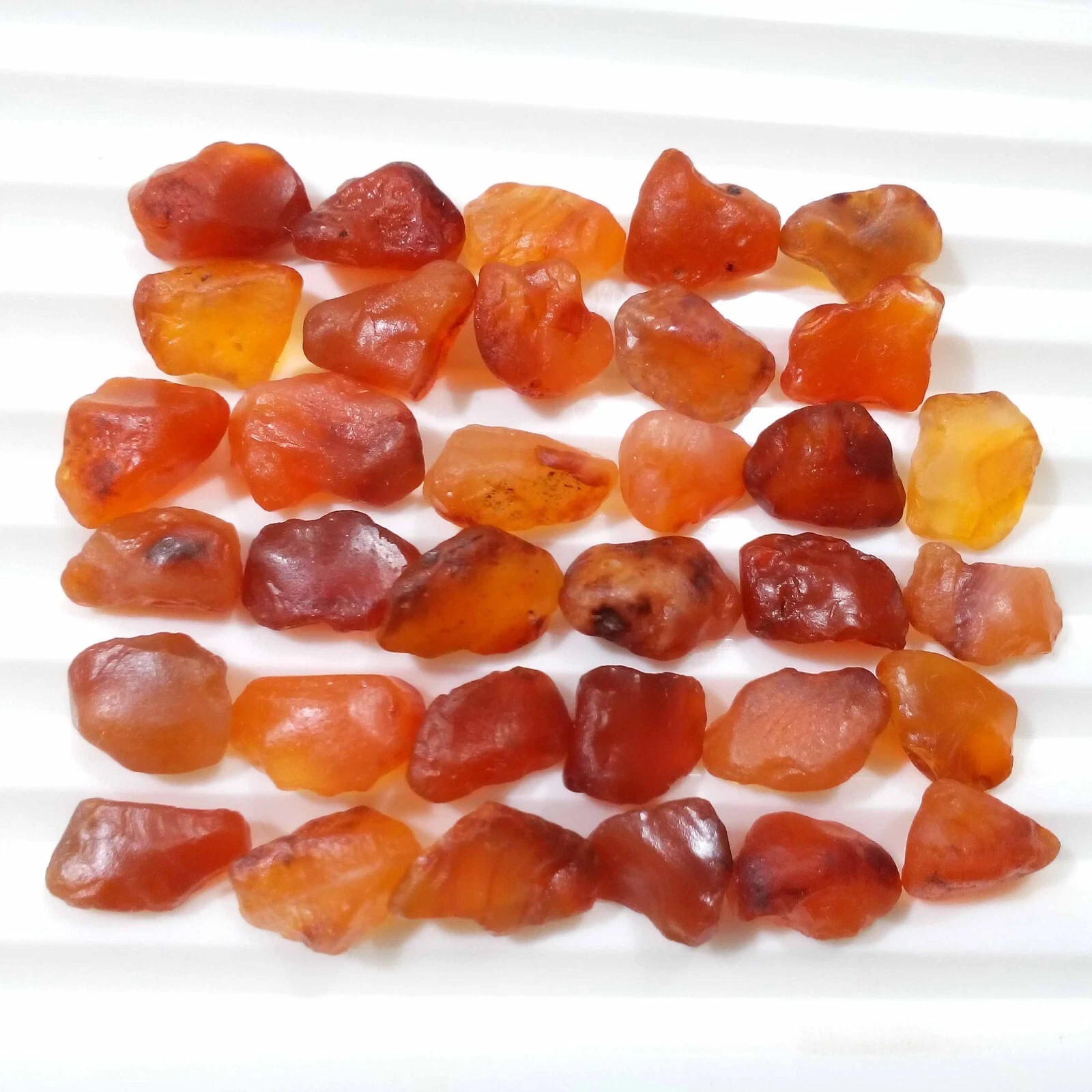 Fabulous Orange Carnelian Raw 34 Piece Size 9-11 MM Natural Rough Gemstone