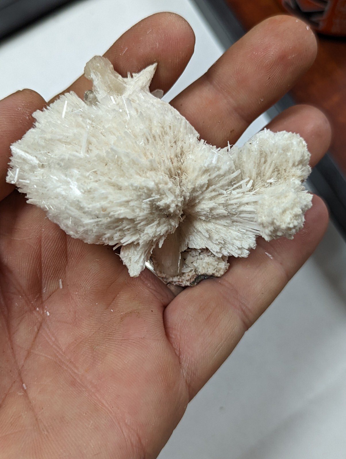 Large Scolecite Spray Crystal Cluster w Stilbite Specimen