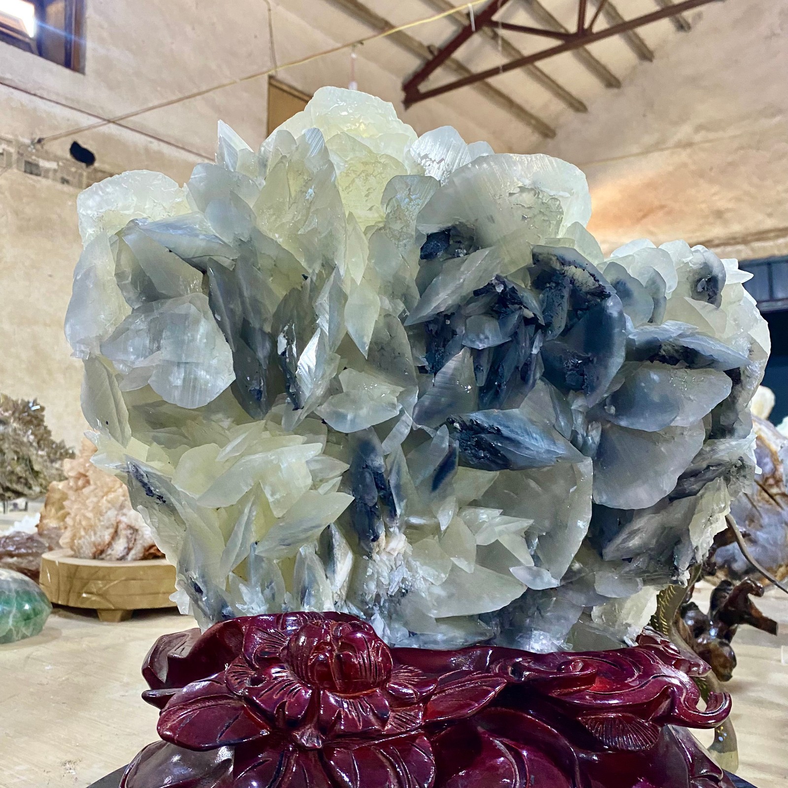 34.86LB Rare!! Natural transparent quartz with Mica Crystal Specimen Rough