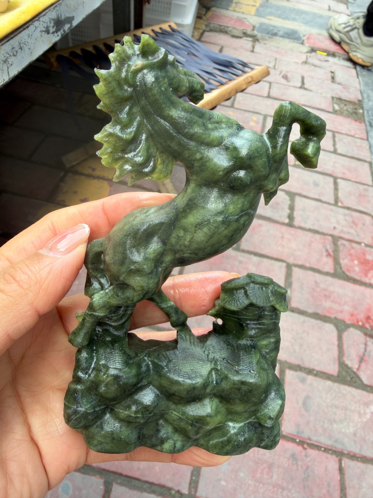 1pc Natural ophiolite Quartz Carved horse Skull Reiki Decor