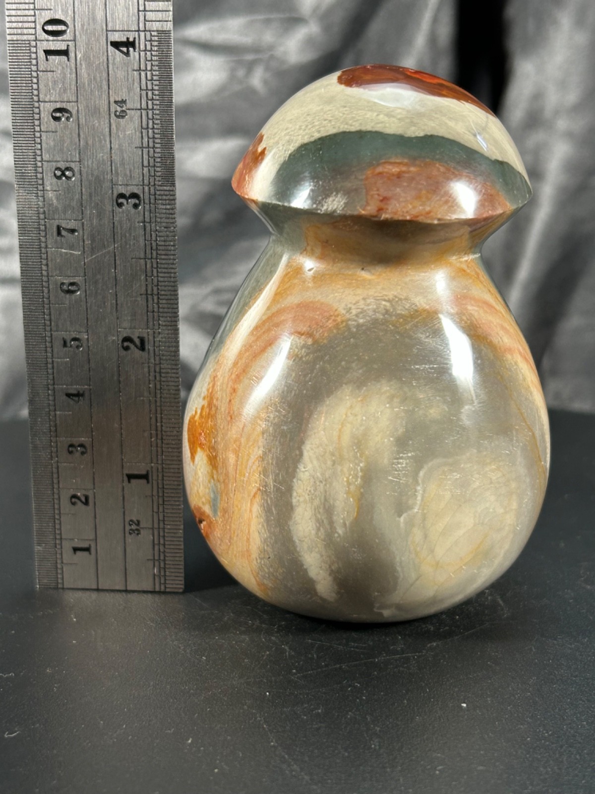3.85″ Polychrome Jasper Mushie 1lb 3.8oz (562 grams)