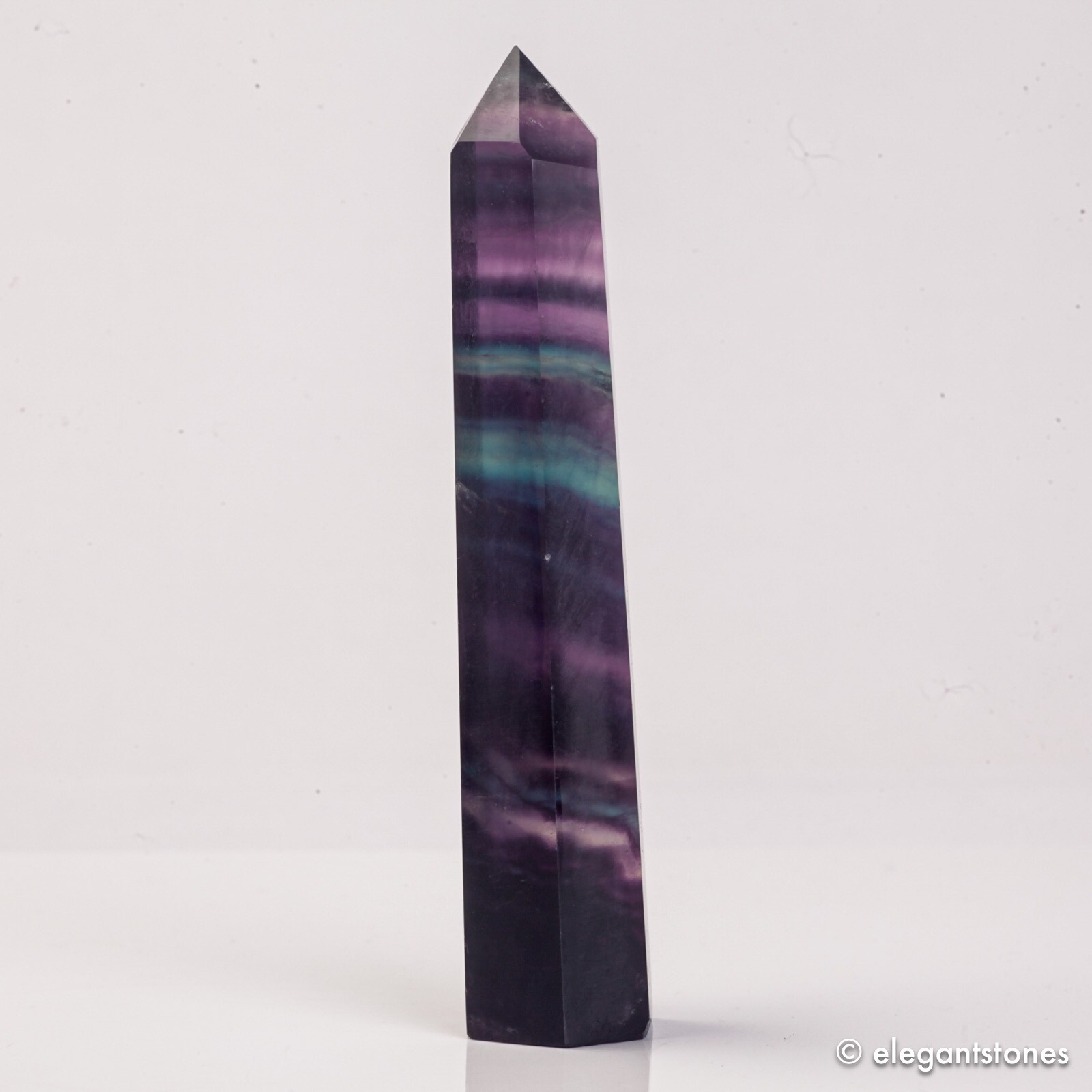 111g110mm Rainbow Fluorite Point Crystal Tower Natural Obelisk Healing Quartz