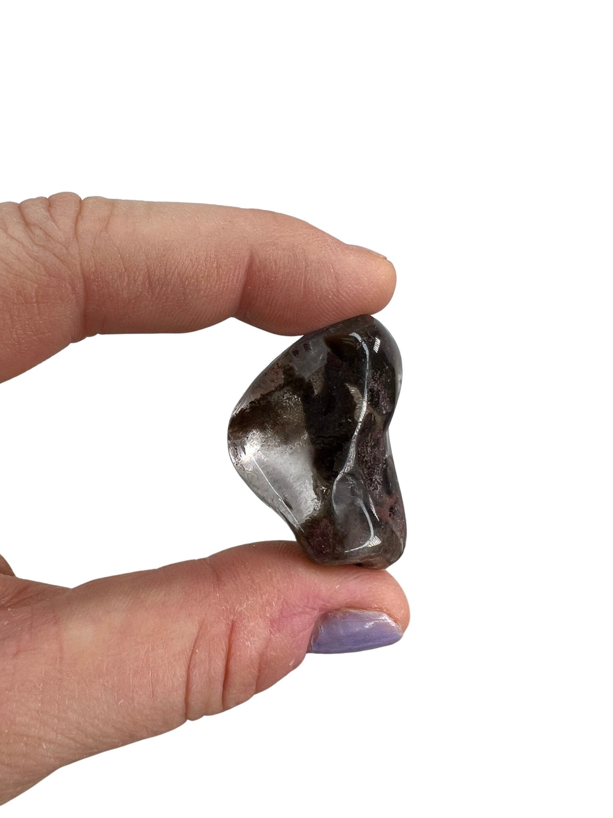 Garden Quartz Crystal Tumbled Stone, Natural Lodolite Quartz Crystal from Brazil