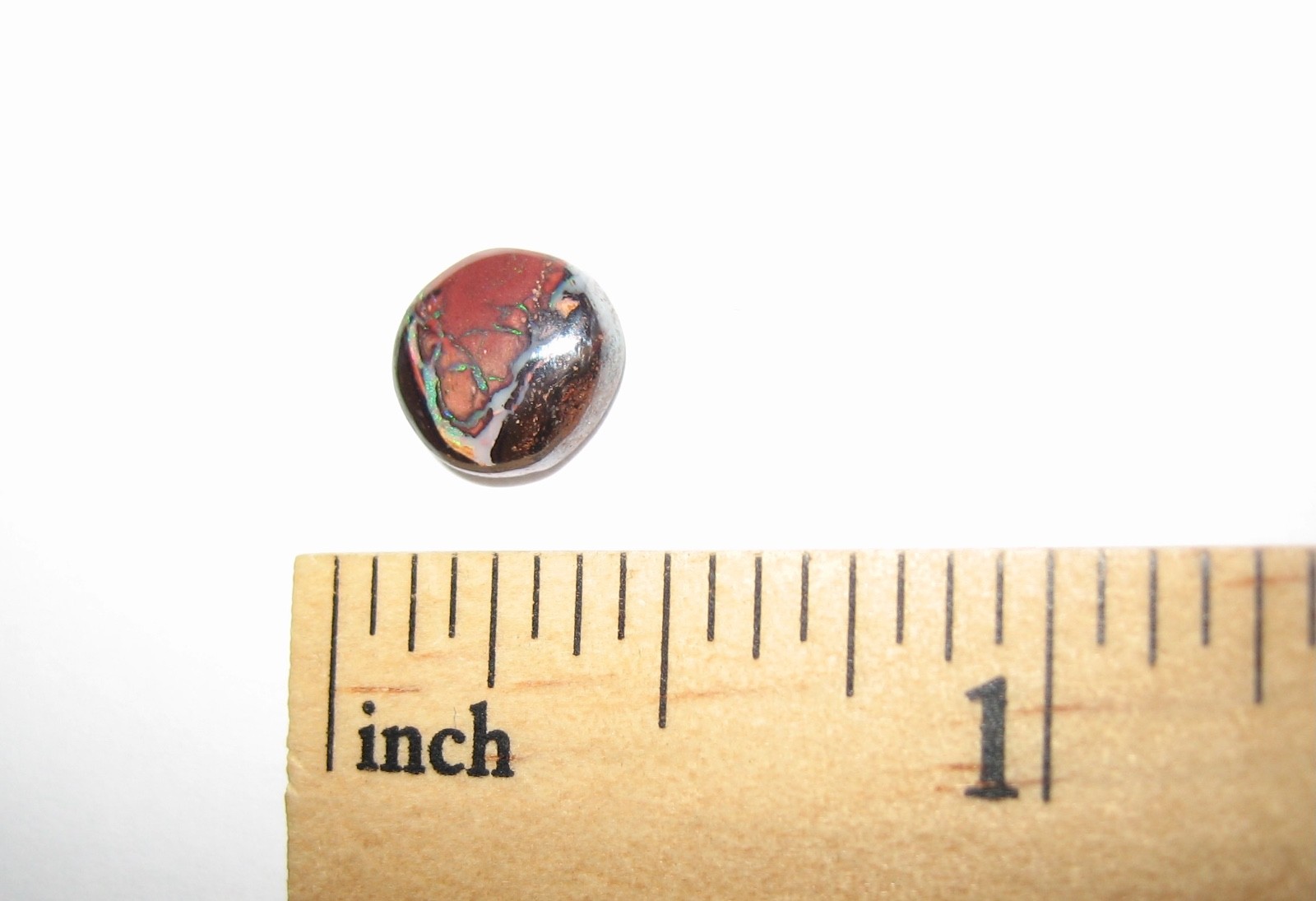 8mm POLISHED ROUND BOULDER OPAL CRYSTAL STONE CABOCHON FROM AUSTRALIA 1.65cts *1