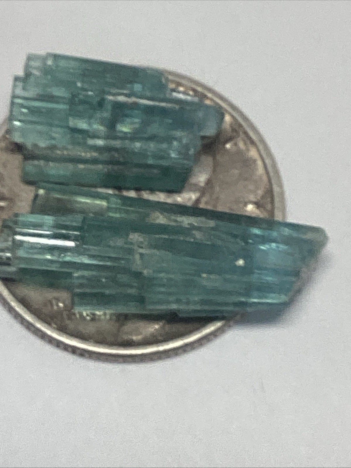 2 Fan Shape Natural Crystal Sprays Indicolite Tourmaline #300