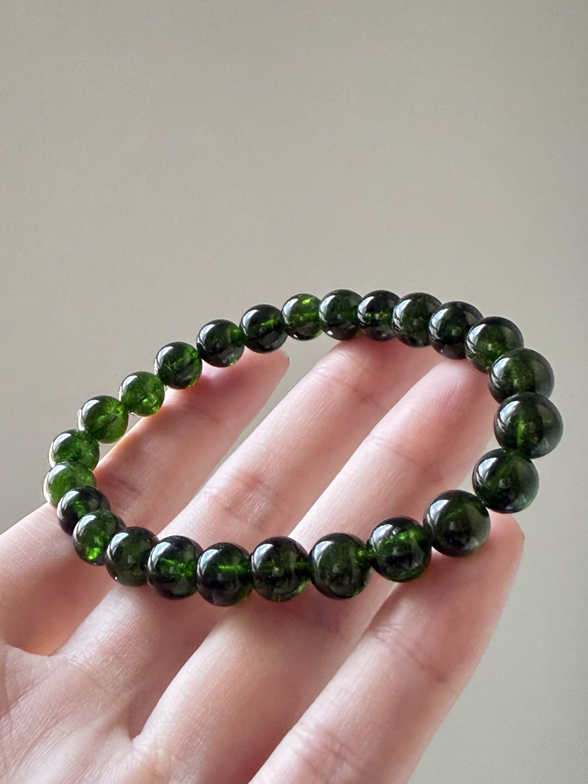 Transparent Chrome Diopside Deep Emerald Green Natural Gemstone Bracelet