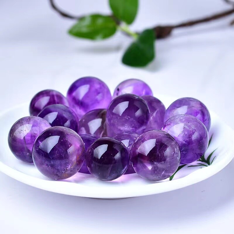 Natural High Quality Amethyst Crystal Quartz Magic Ball Sphere Healing + Stand