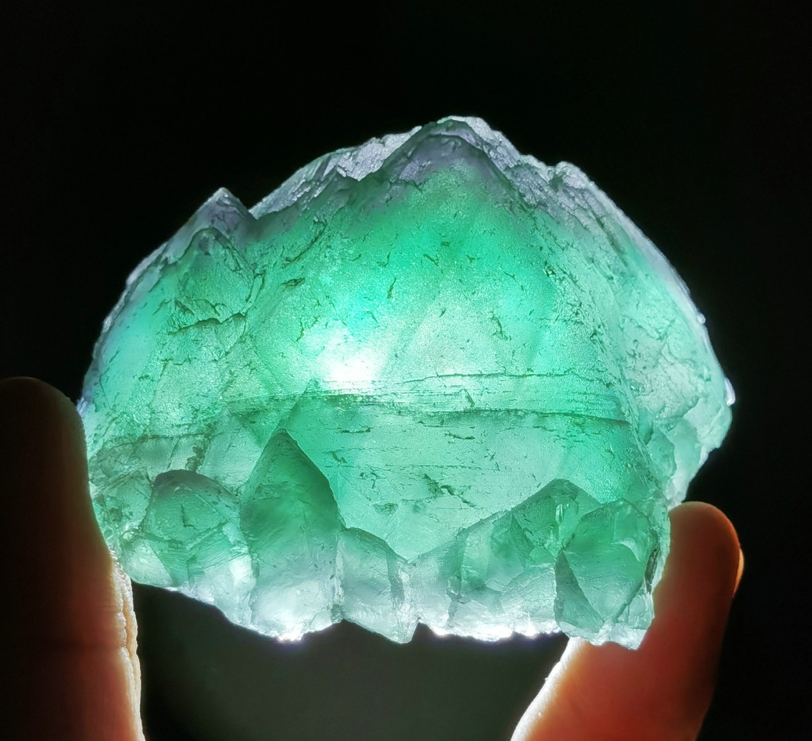 Natural Green Octagonal Fluorite Mineral Specimen China