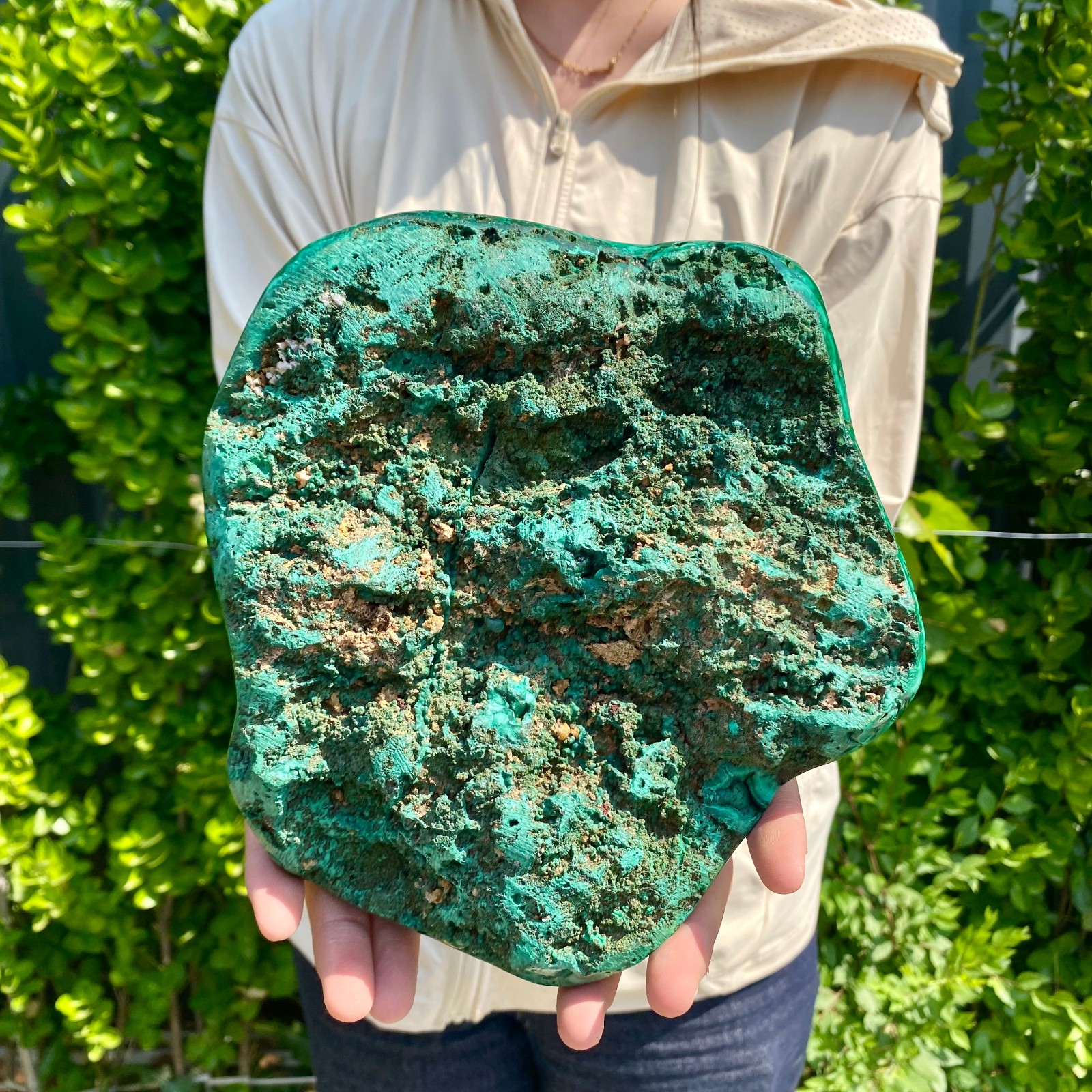 9.03LB Natural glossy Malachite transparent cluster rough mineral sample