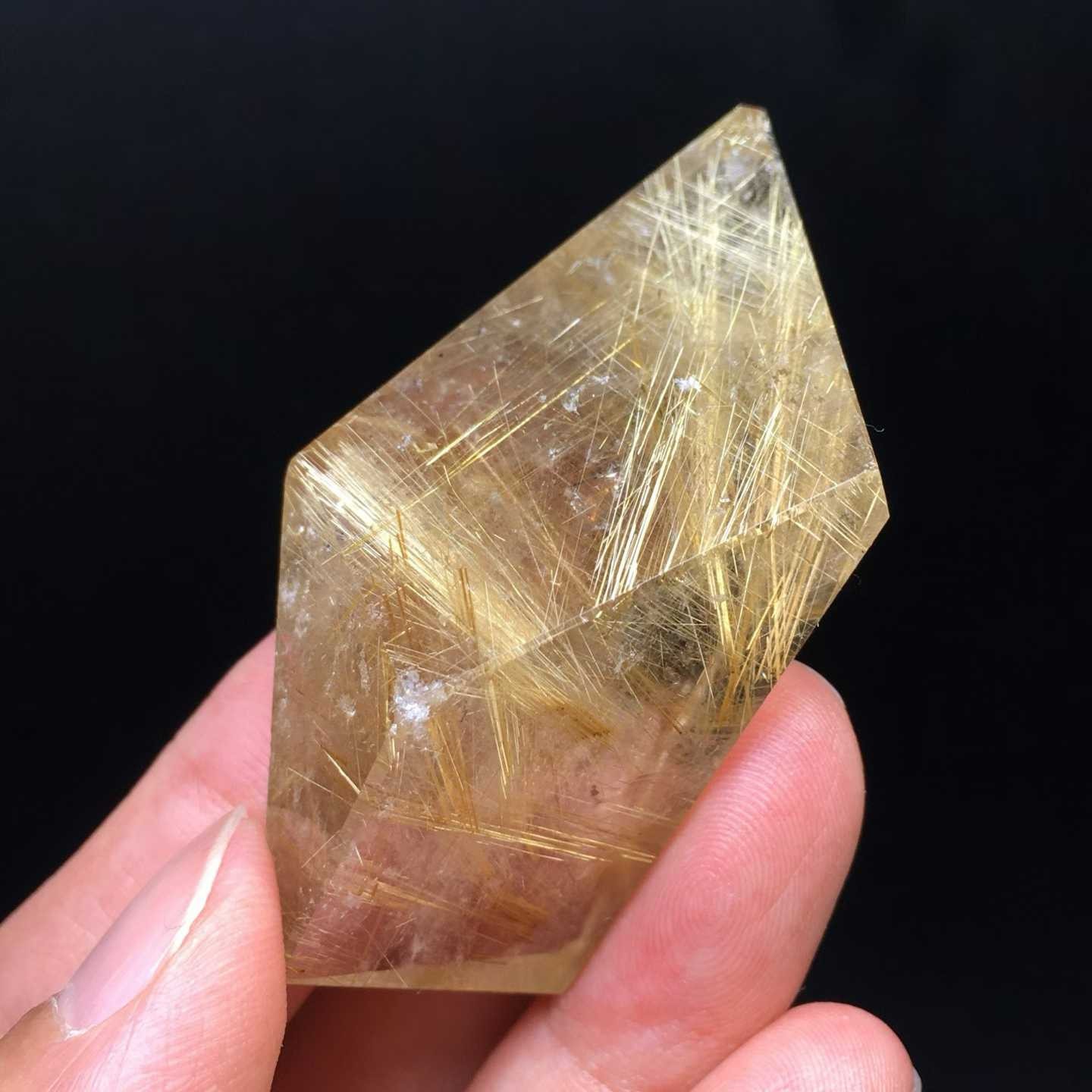 57*27*26mm Natural Golden Rutilated Quartz Crystal Mineral Specimen Reiki Decor