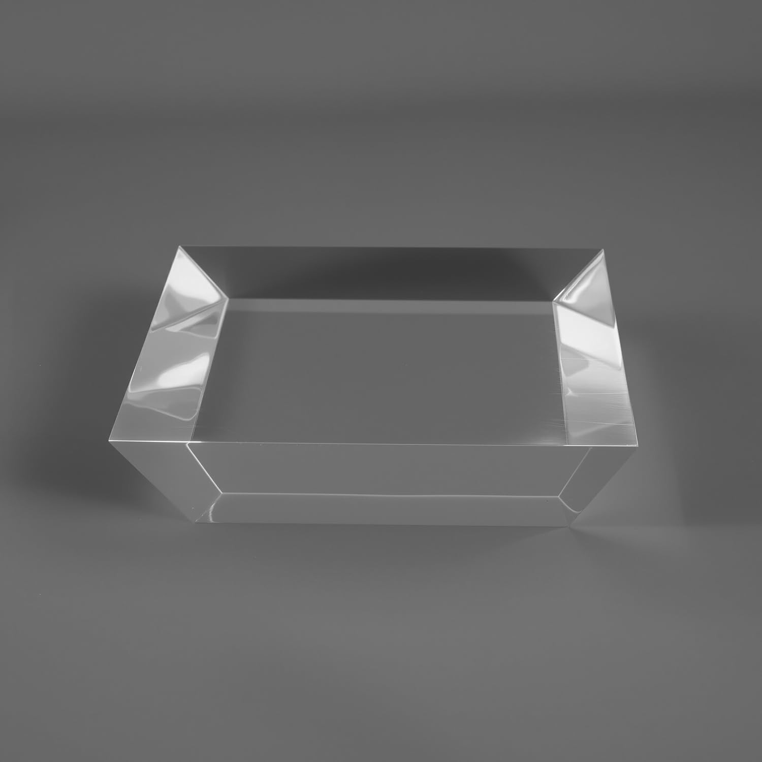 2in Thickness Trapezoid Cut Solid Acrylic Display Block Clear Polished Pedest…