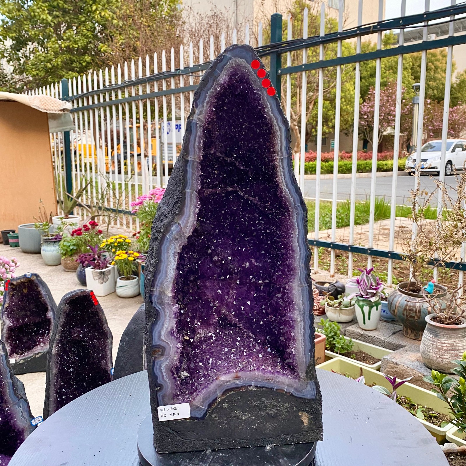 46LB Natural Amethyst Geode Quartz Crystal Cluster Cathedral Energy healing