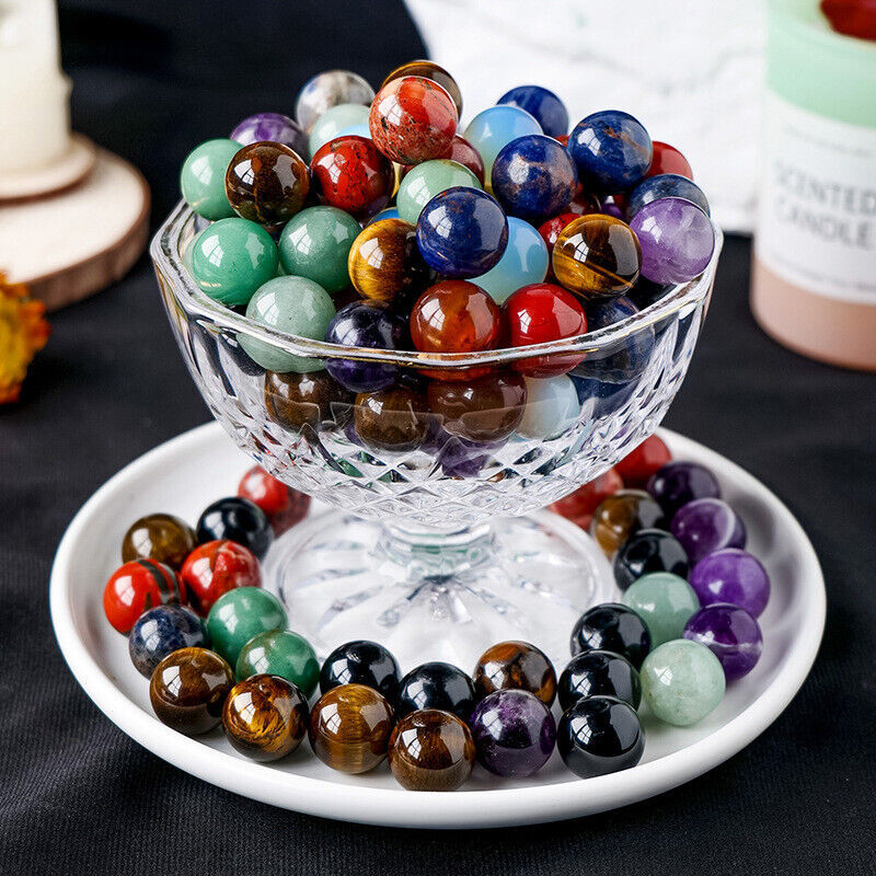 50 Pcs Wholesale Mixed Natural Ball Quartz Crystal Sphere Reiki Healing Beads US