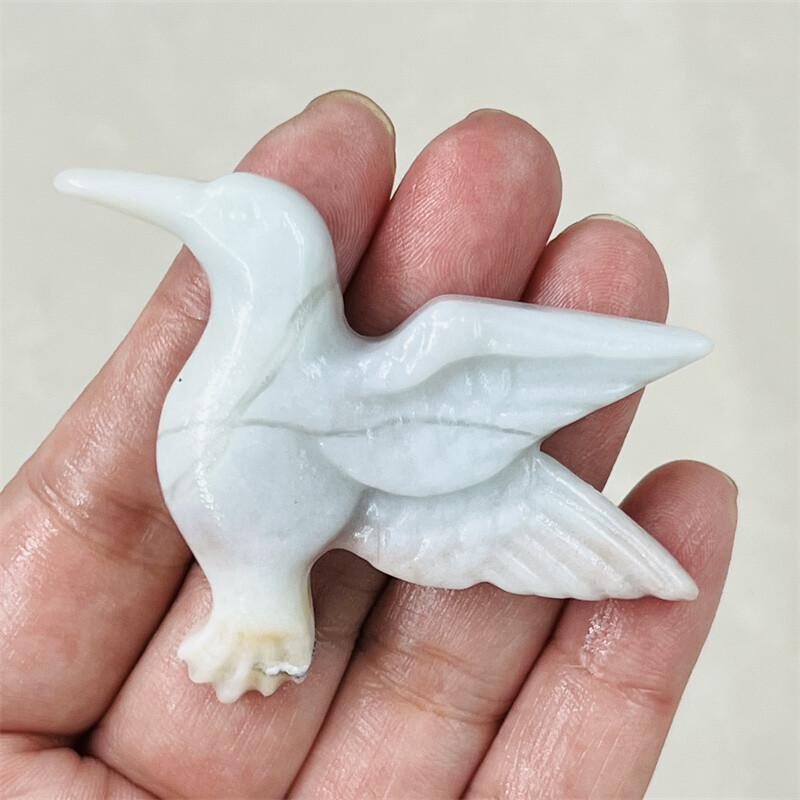 2.4″ Natural Amazonite Phoenix bird Skull Quartz Crystal Skull Reiki Healing 1PC