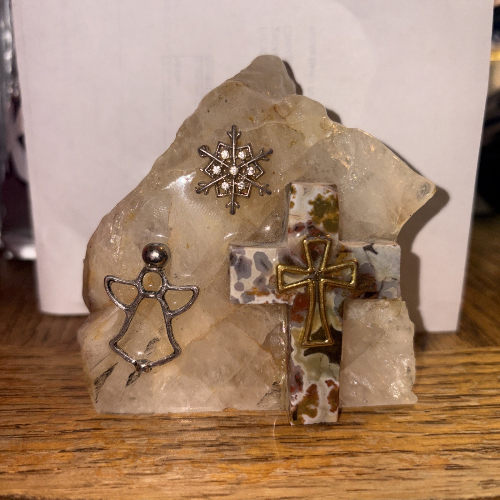 Quartz Crystal Cross Angel Snowflake