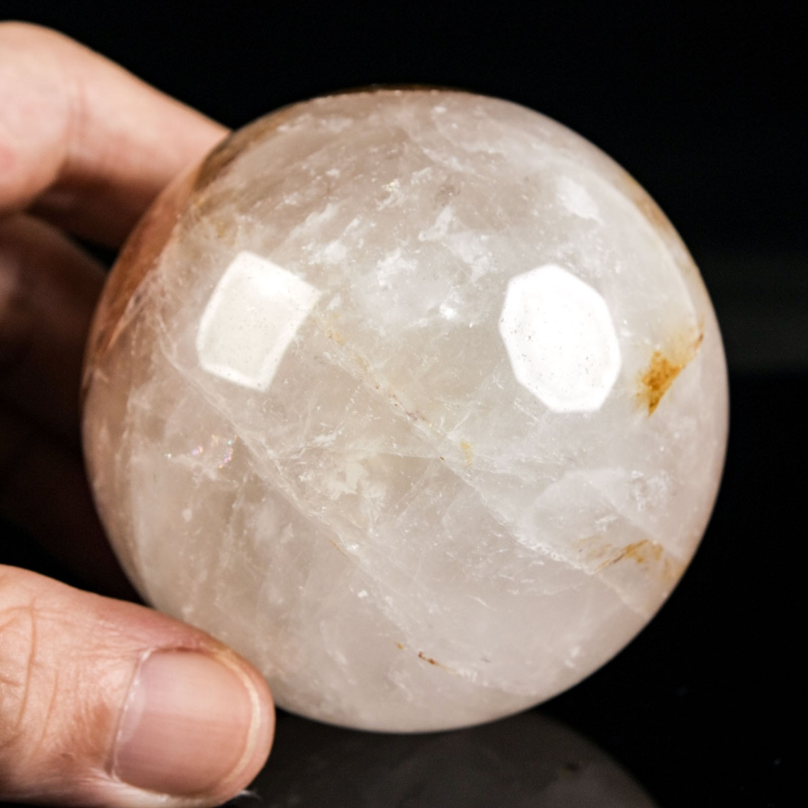2.5″ 13.05oz Fire Quartz Sphere Natural Hematoid Quartz Crystal Ball Specimen