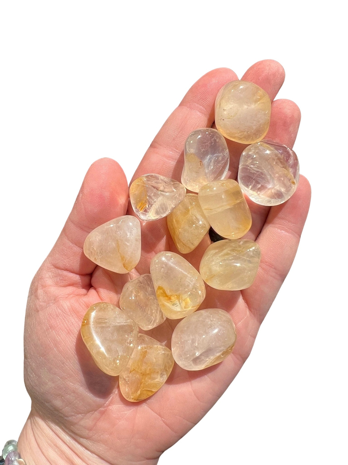 Golden Healer Quartz Tumbled Stone Light, Natural Golden Healer Quartz, Brazil