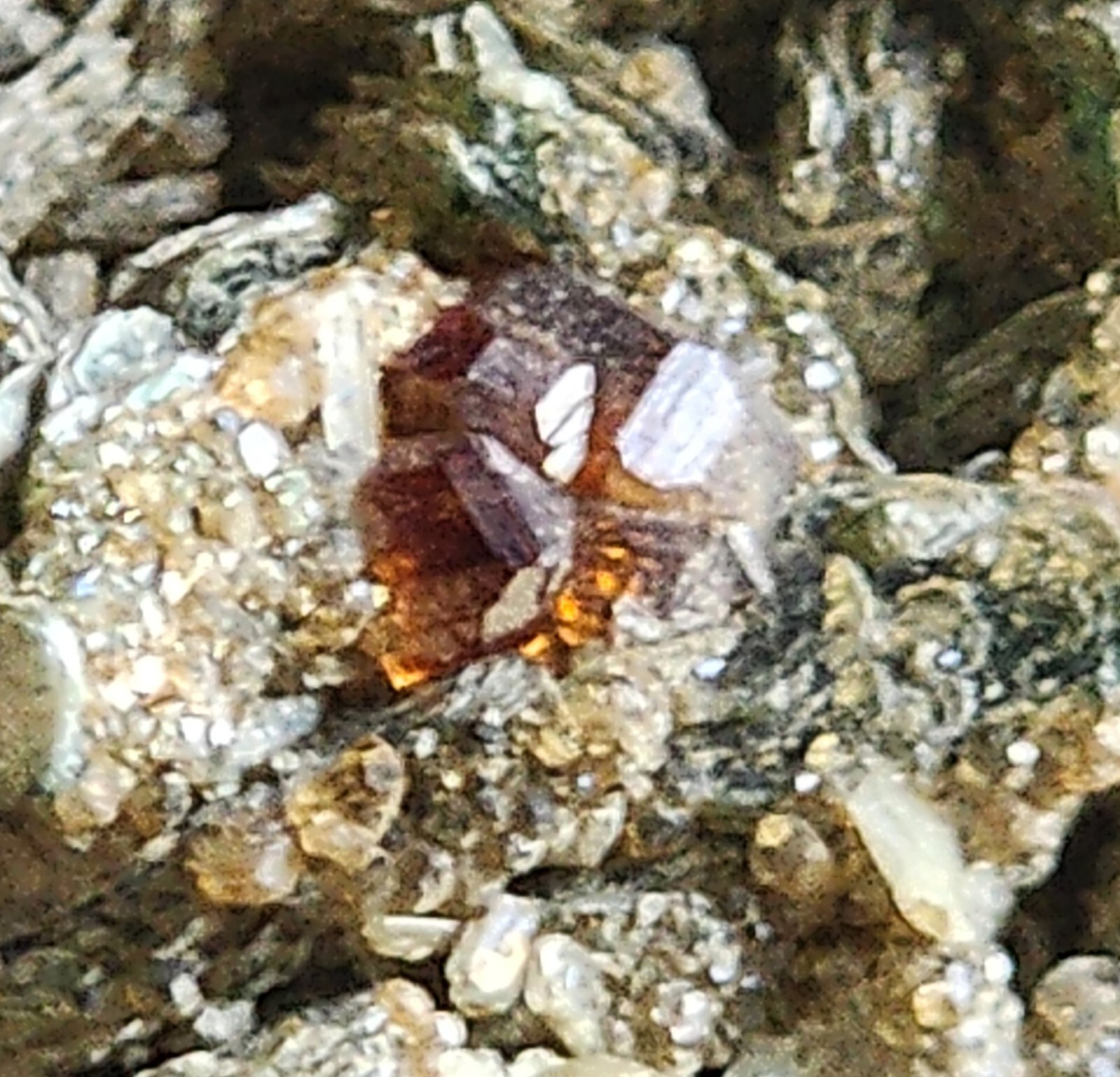 Fine Gemmy Grossular Garnet var Hessonite On Matrix from Italy Ex Kay Robertson