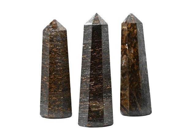 5Pcs Set Natural Bronzite Crystal Points Home Office Table Decor 3-4Inches