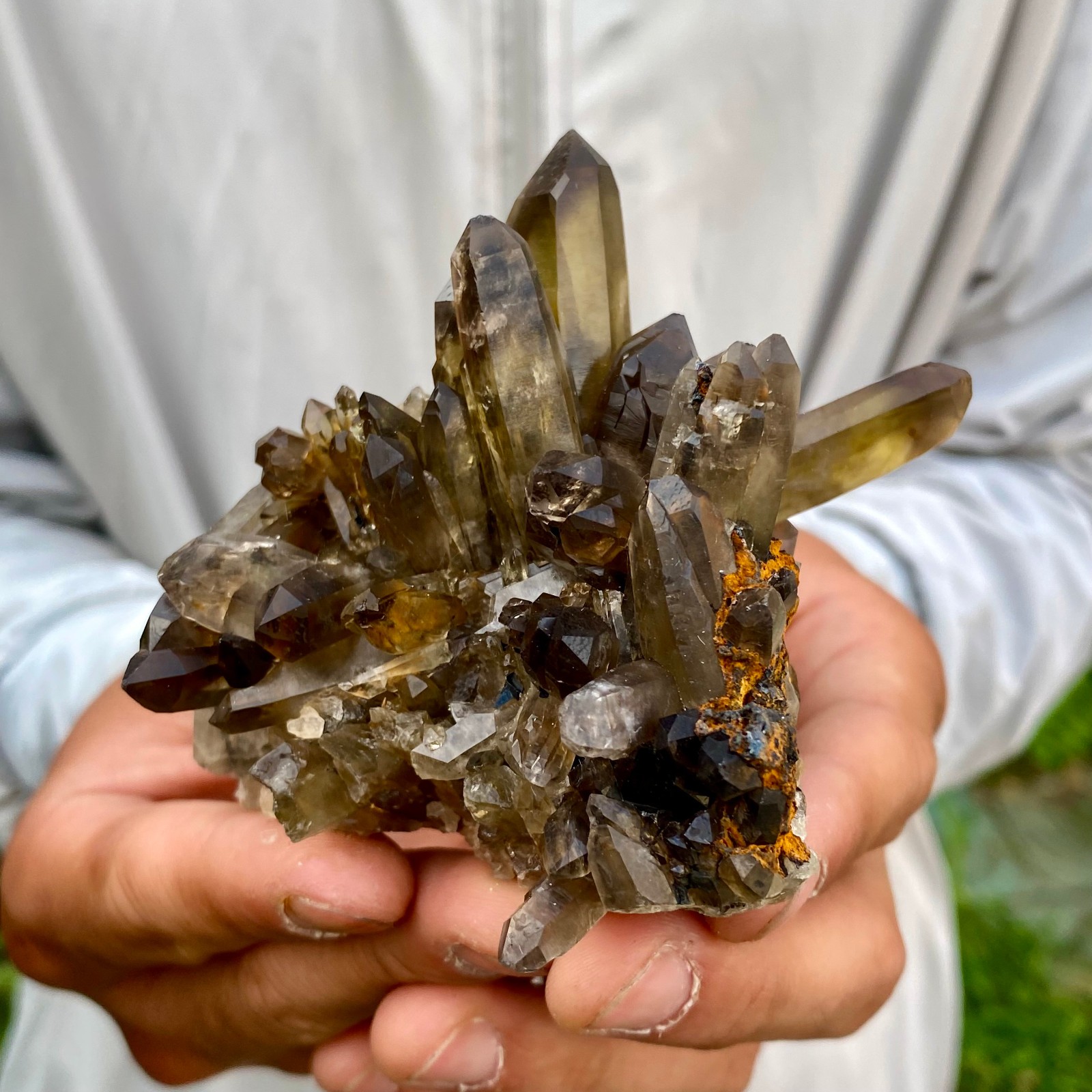 220G Natural Black Smoky Quartz Crystal Cluster Raw Mineral Specimen