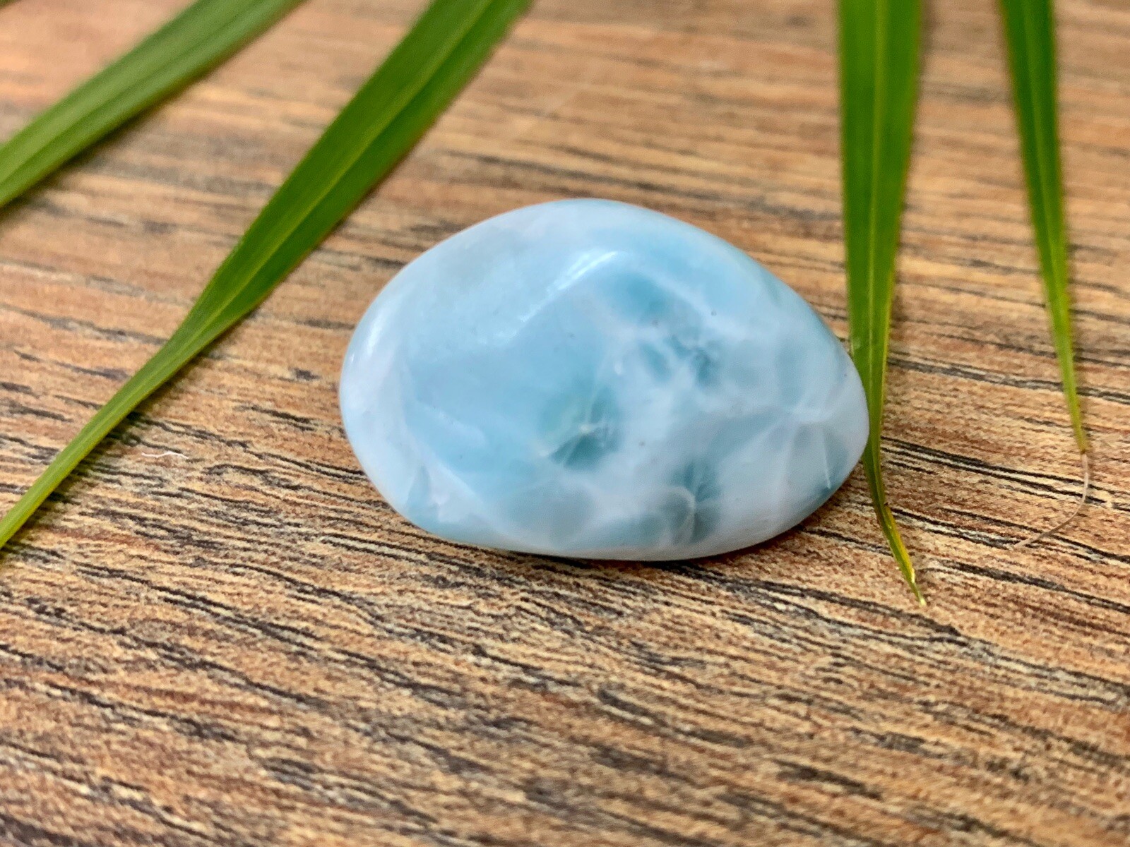 Larimar Tumble Stone Aqua Tumbled Gemstone Mineral Specimen Crystal Chakra