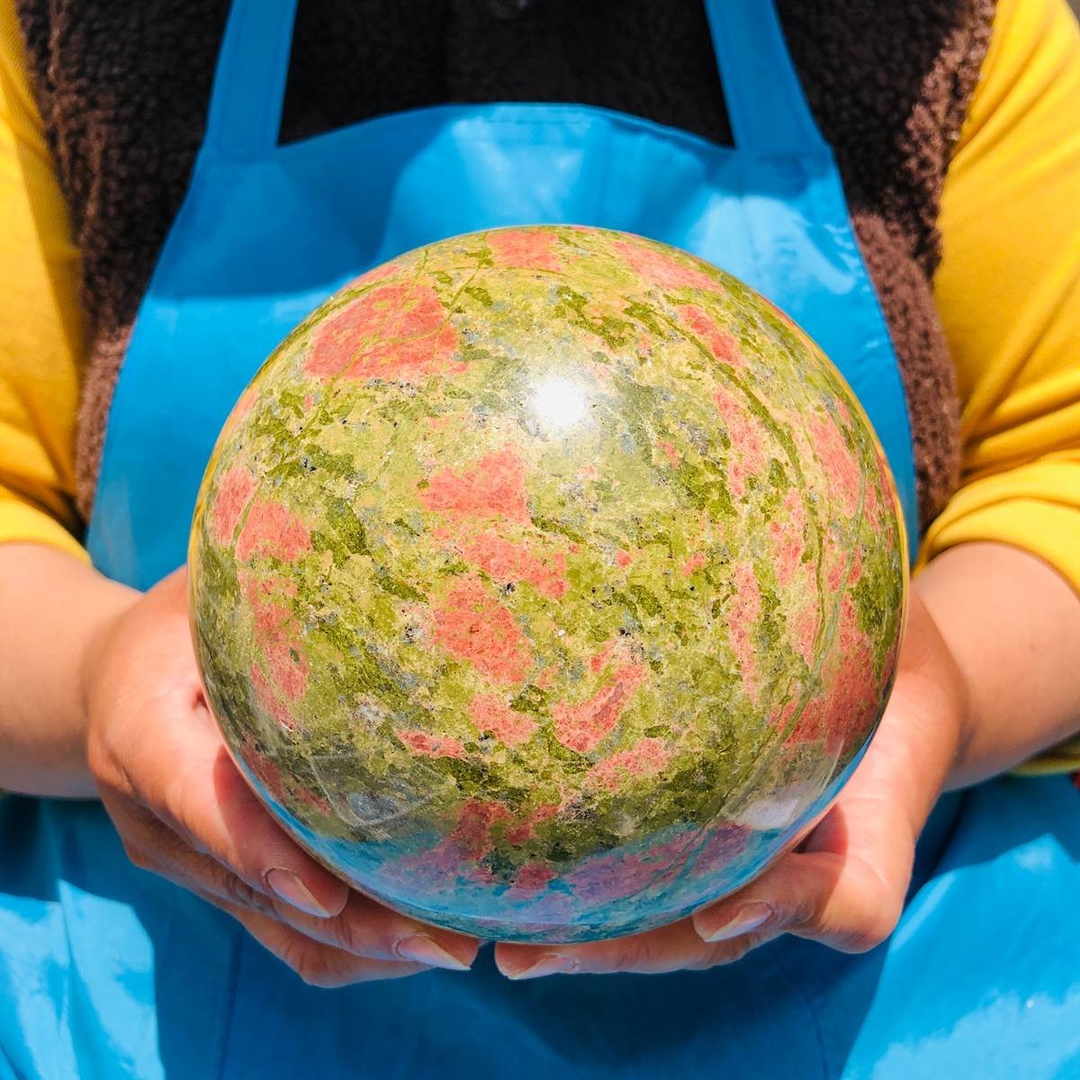 7.12LB Natural flower green treasure ball Sphere Crystal Healing Decor Ball