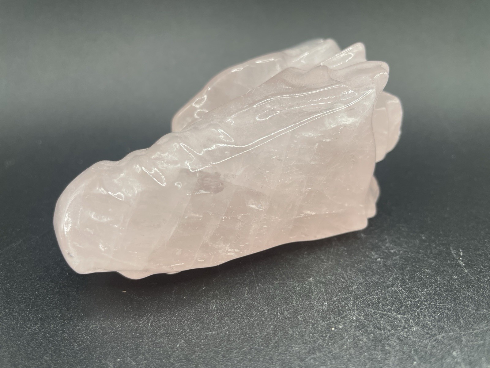 Rose Quartz Dragon Head 205g