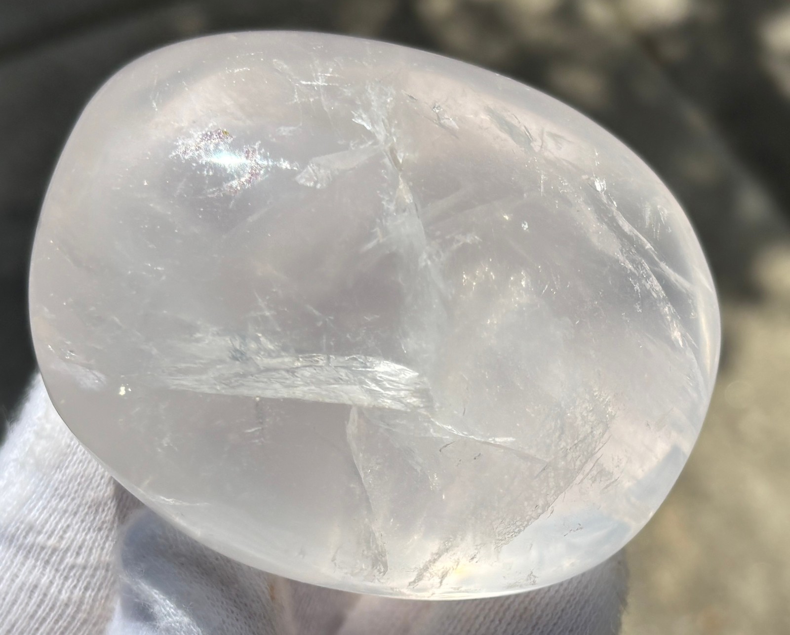 USA SALE 286g LOT 2 LARGE-R GIRASOL QUARTZ PALMSTONES PALM STONES PALM STONE