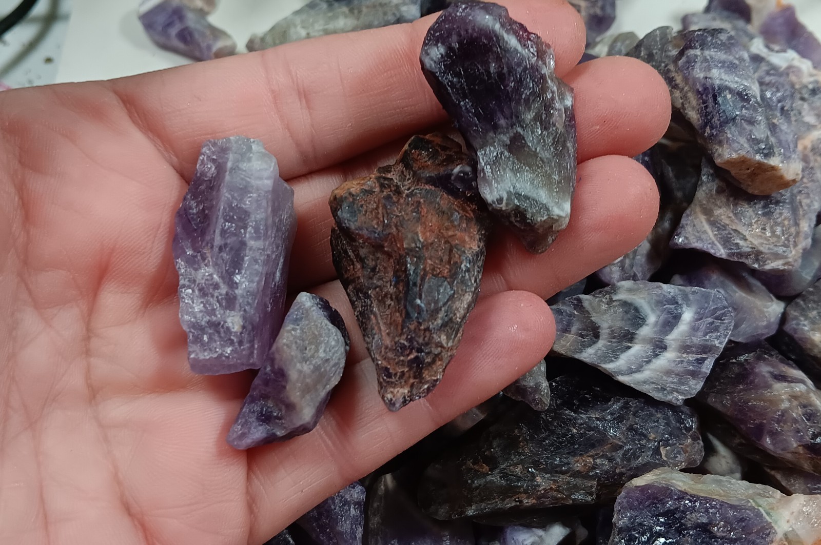 2.5 Pound Lot Amethyst crystal chevron amethyst Zambia all natural Lot 3