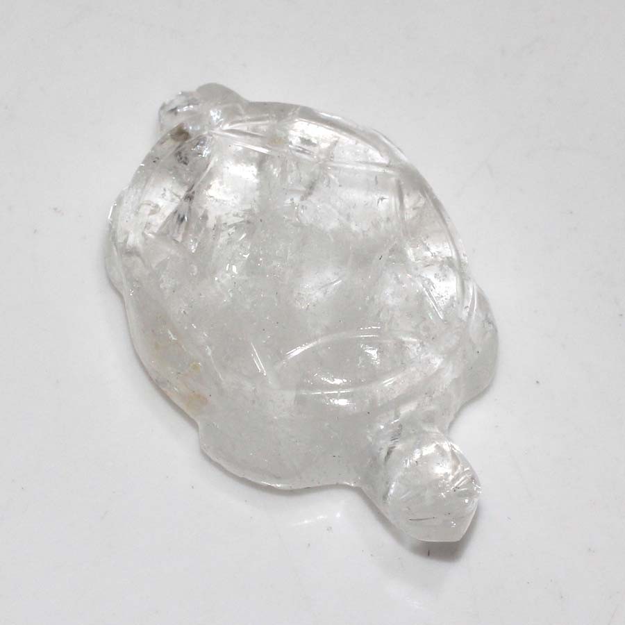 Crystal Quartz Ethnic Carved Tortoise Collectable Jewelry 1.7″ JW
