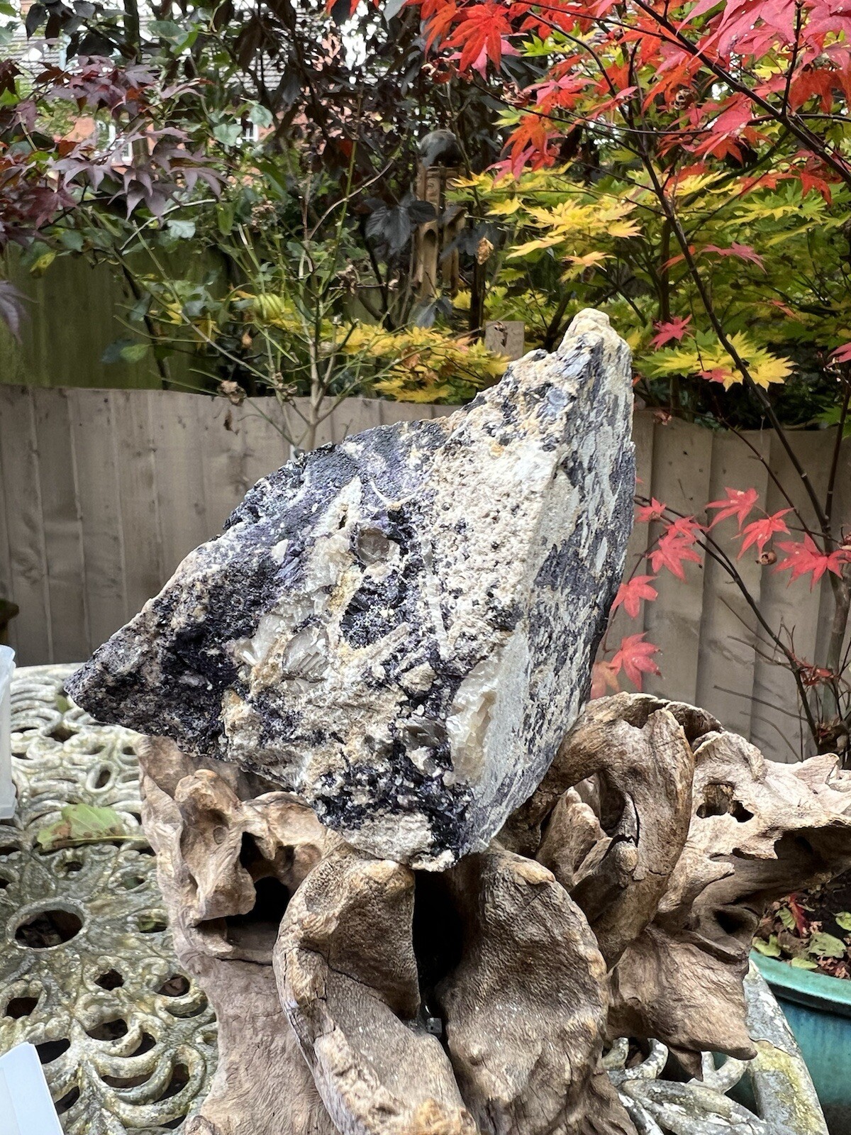 Blue John Fluorite Mineral Specimen United Kingdom 508g 3