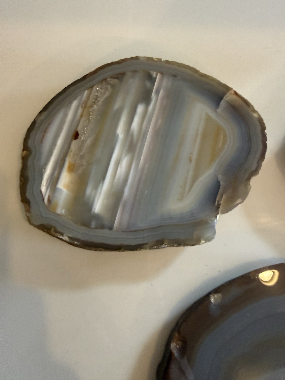 set of 3 agate slices 6” in length