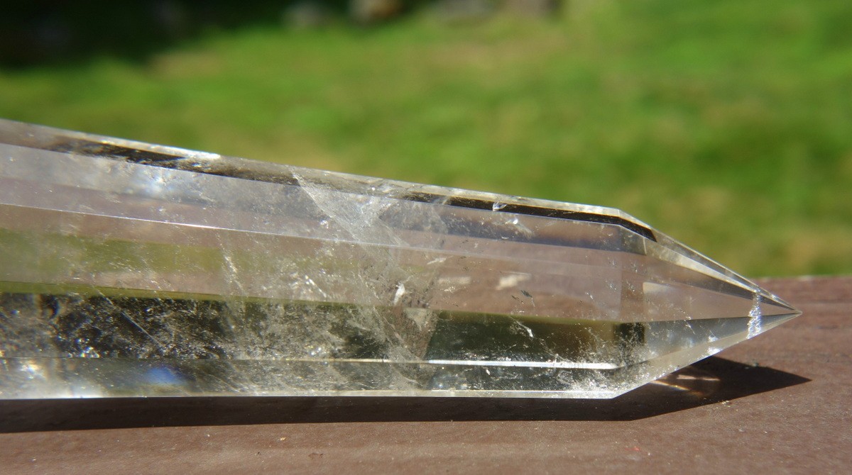 Vogel Inspired Double Terminated Quartz Crystal Wand with Hint of Smoky