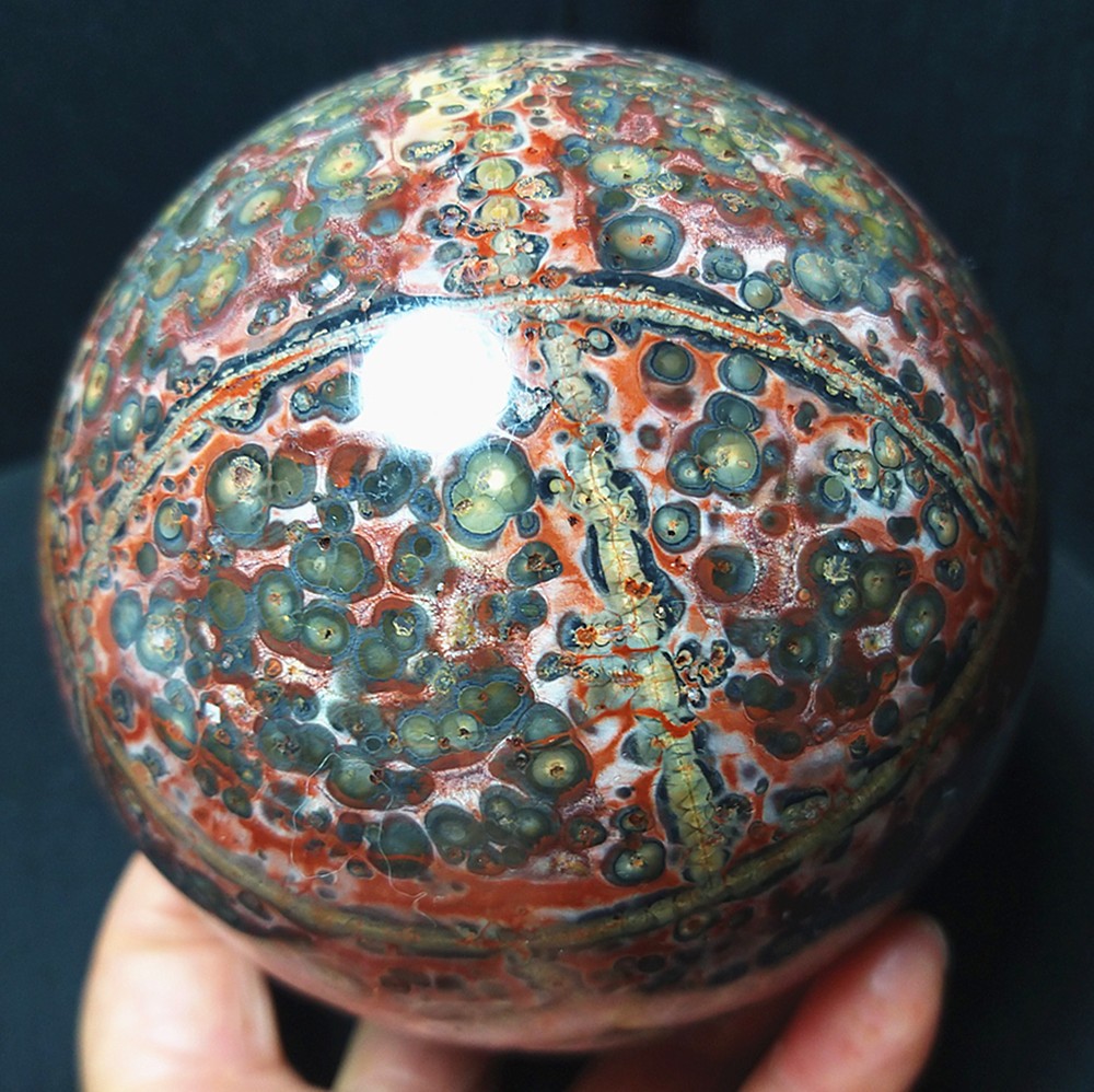 RARE 1186G Natural Polished Colorful Agate Crystal Ball Healing Madagascar A4897