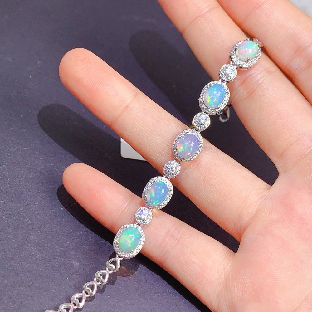 high quality Opal bracelet Gemstone S925 Silver Plated18K Gold Jewelry Fashion