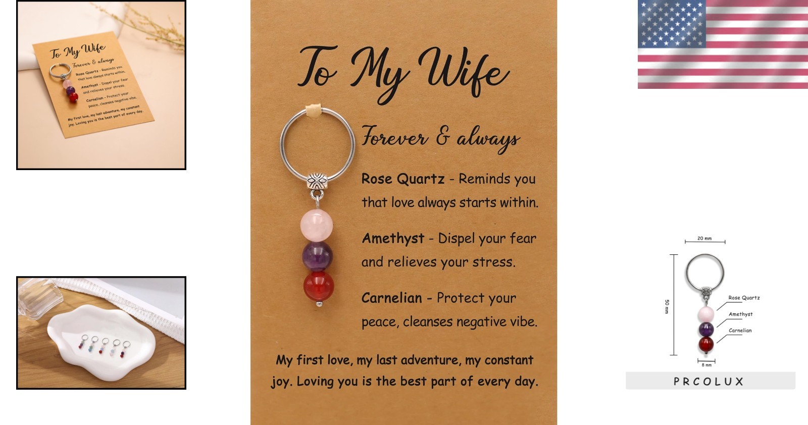 Personalized Healing Crystal Keychain for Her – Perfect Gift for All Occasions