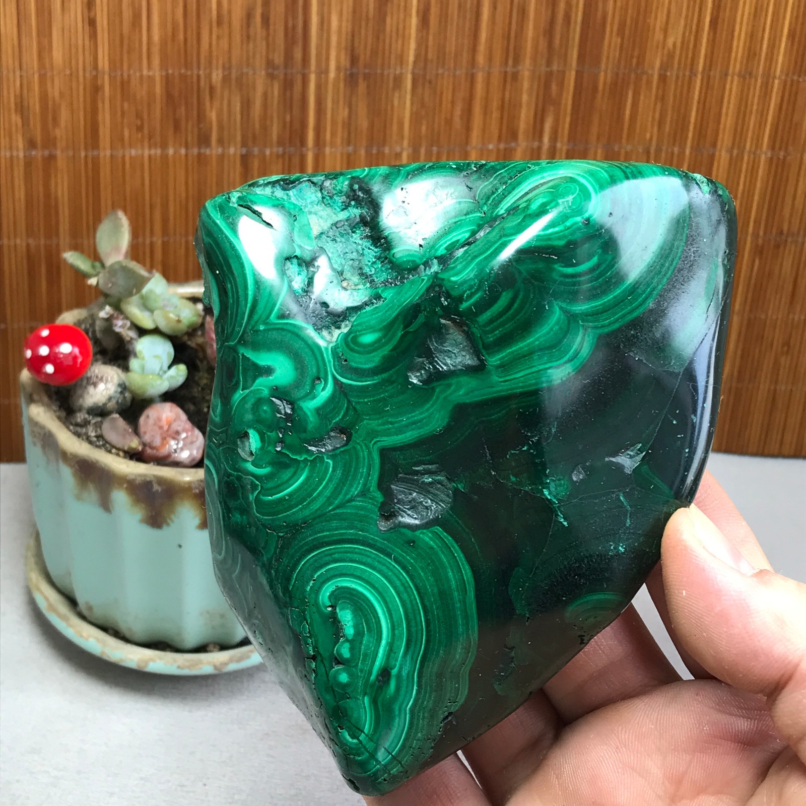943g Natural Malachite Rough/Polish original mineral Crystal Specimen A4598