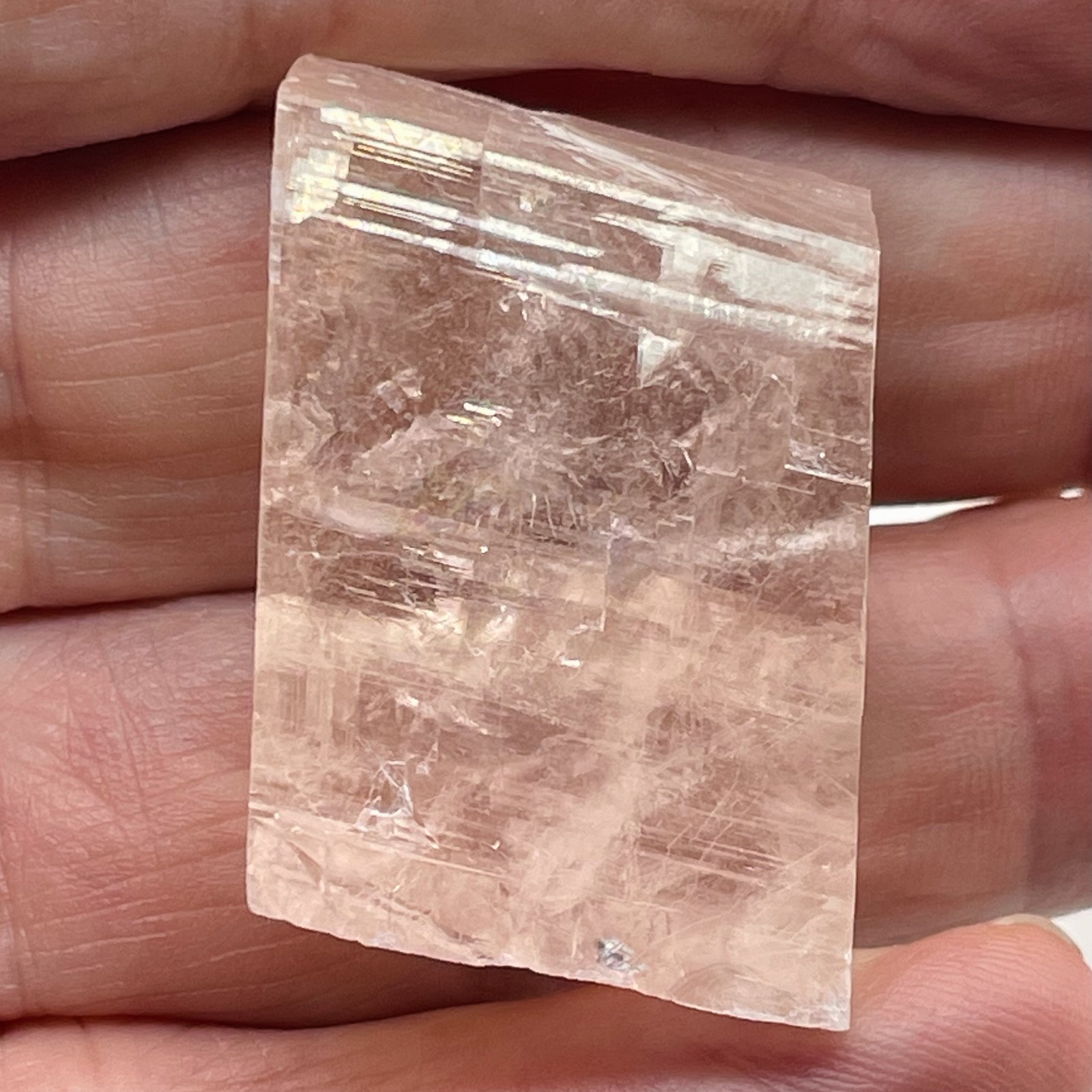Optical Calcite / Iceland Spar 23g Rectangular Prism | 39x23x12 | Clear, Pink |